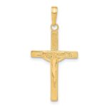 14K Diamond-cut Fancy Tipped Crucifix Pendant - Image 3