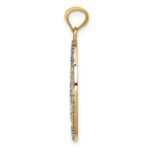 14K and White Rhodium BELIEVE PEACE FAITH HOPE Filigree Angel Pendant - Image 2