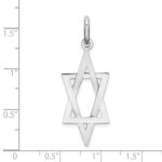 14K White Gold Elongated Star Of David Charm - Image 3