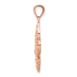 14k Rose Gold Fleur de lis Pendant - Image 2