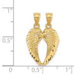 14k Two-Piece Break-Apart Diamond-cut Wings Pendant - Image 4
