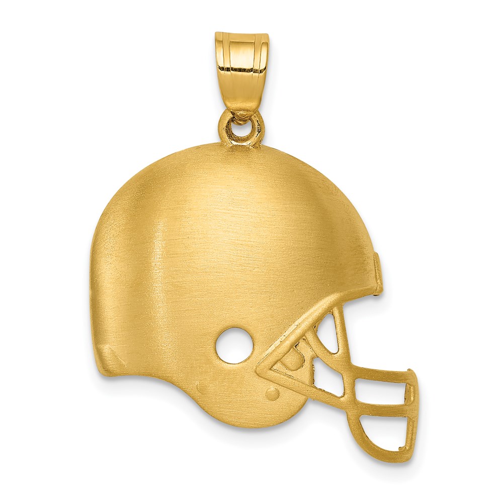 C4535.jpg 14k Brushed Football Helmet Pendant - Image 1