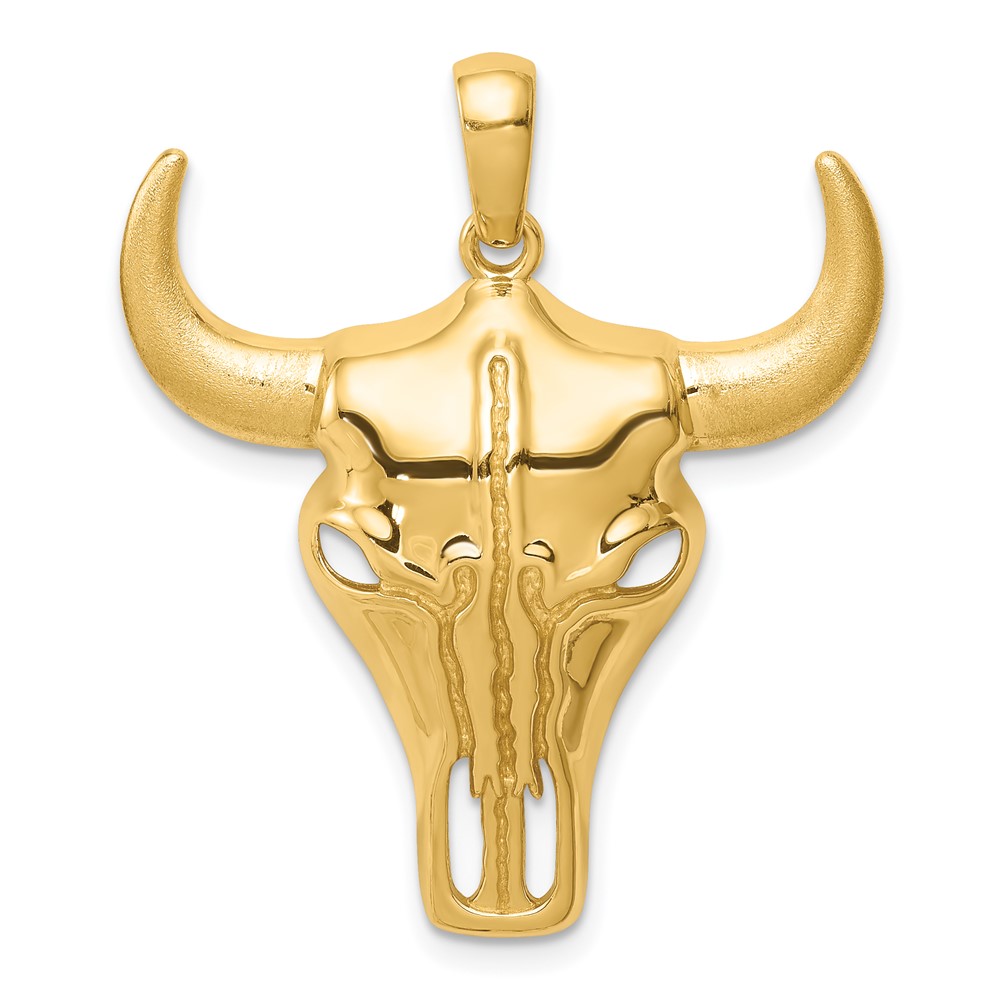 C4547.jpg 14K Steer Skull Pendant - Image 1
