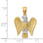 14K and White Rhodium Eagle Pendant - Image 4