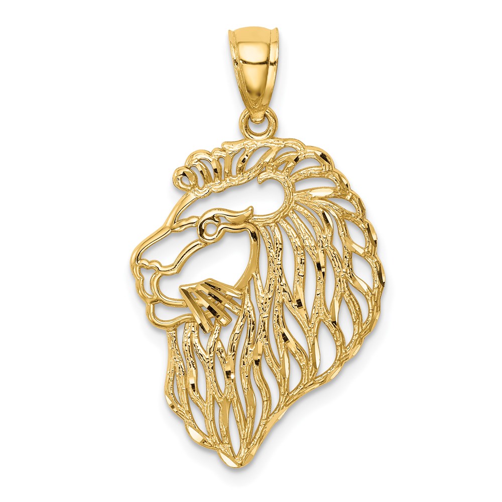 C4581.jpg 14K Diamond-Cut Lion Profile Pendant - Image 1