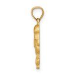 14K Satin Diamond-cut Poodle Dog Pendant - Image 2