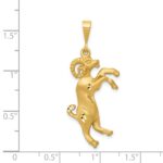 14k Satin Diamond-cut Aries Zodiac Charm - Image 4
