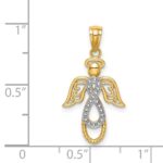 14K and White Rhodium Infinity Angel Pendant - Image 4