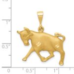 14k Satin Diamond-cut Taurus Zodiac Charm - Image 4