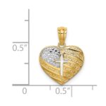 14K with White Rhodium US Flag With Cross Heart Pendant - Image 4