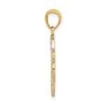 14K and White Rhodium Polished Double Heart Pendant - Image 2