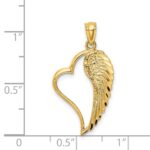 14K Polished Heart and Wing Pendant - Image 2