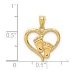 14K Baby Feet in Heart Pendant - Image 4