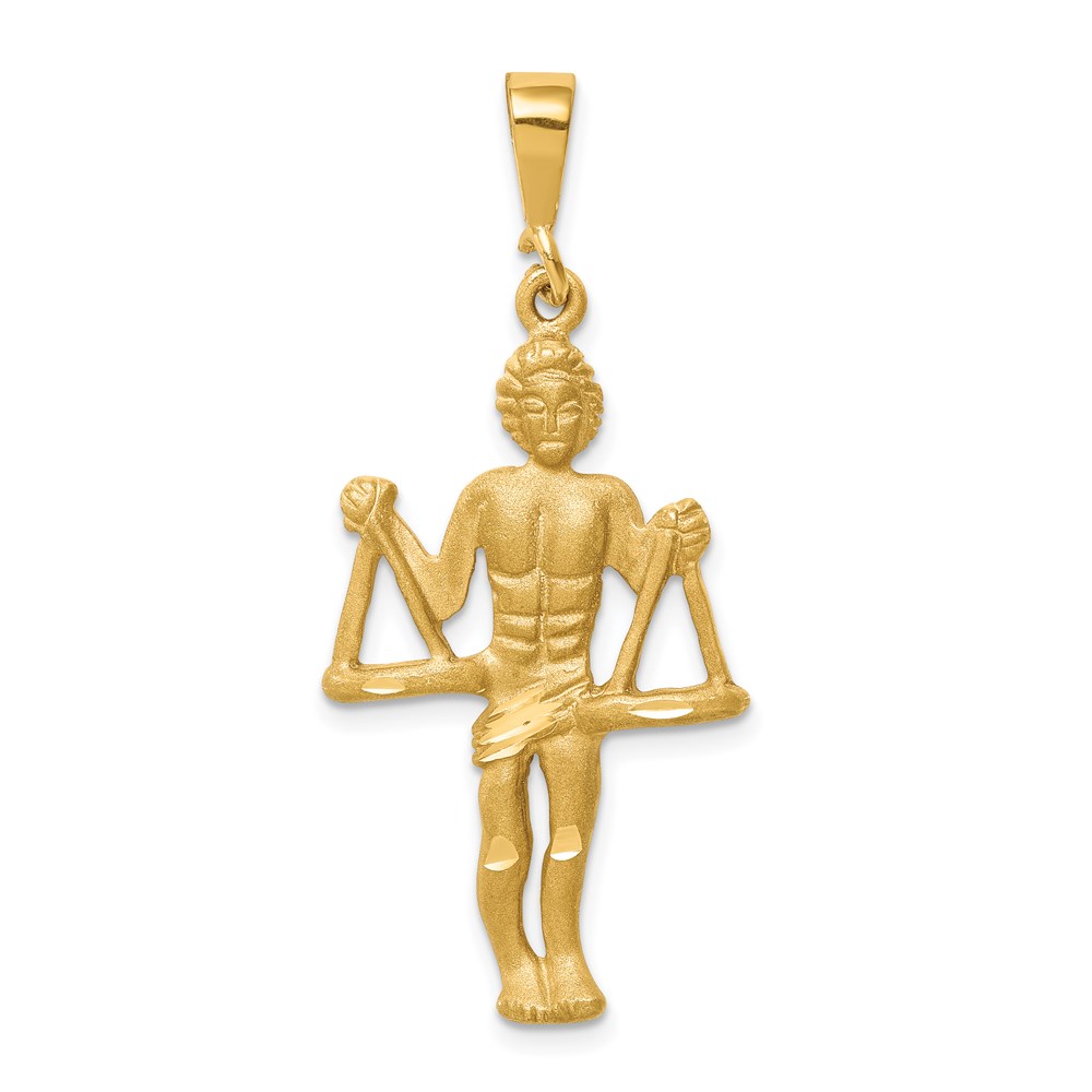 C470.jpg 14k Satin Diamond-cut Libra Zodiac Charm - Image 1
