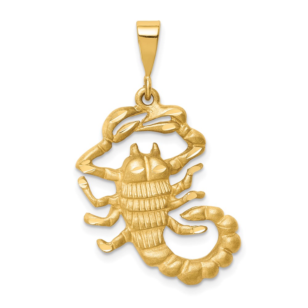 C471.jpg 14k Satin Diamond-cut Scorpio Zodiac Charm - Image 1