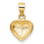 14K Polished Concave Back Heart Pendant - Image 3
