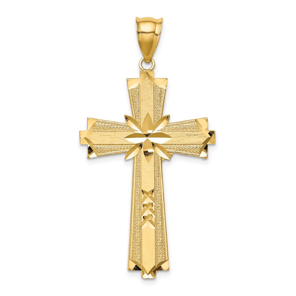 C4759.jpg 14K Diamond-cut Cross Pendant - Image 1