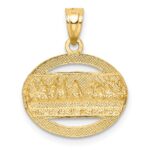 14K and White Rhodium The Last Supper Oval Pendant - Image 3