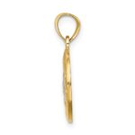 14K and White Rhodium Praying Hands Round Pendant - Image 2