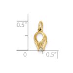 14k CZ Mini 3-D Wedding Rings Charm - Image 3