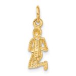 14k Satin Diamond-cut Virgo Zodiac Charm - Image 3