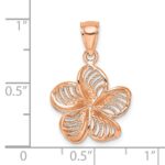 14k Rose Gold Beaded and Polished Plumeria Flower Charm - Image 3