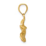 14k Polished Diamond-cut Beaded Plumeria Flower Charm - Image 2