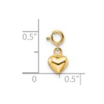 14K Polished 3-D Puffed Heart with Spring Ring Clasp Charm - Image 4