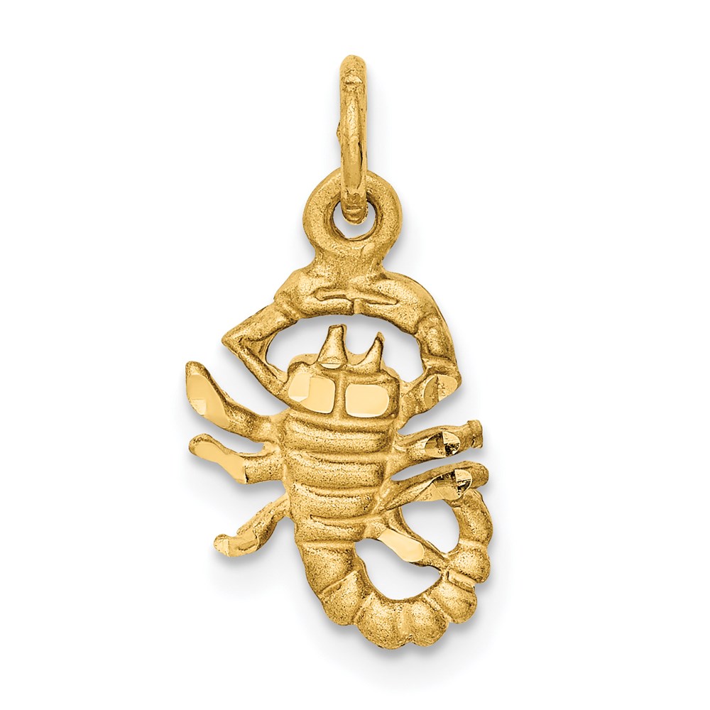 C483.jpg 14k Satin Diamond-cut Scorpio Zodiac Charm - Image 1