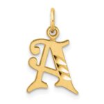 14K Diamond-cut Letter A Initial Charm