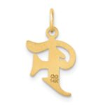 14K Diamond-cut Letter F Initial Charm - Image 3