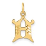14K Diamond-cut Letter H Initial Charm