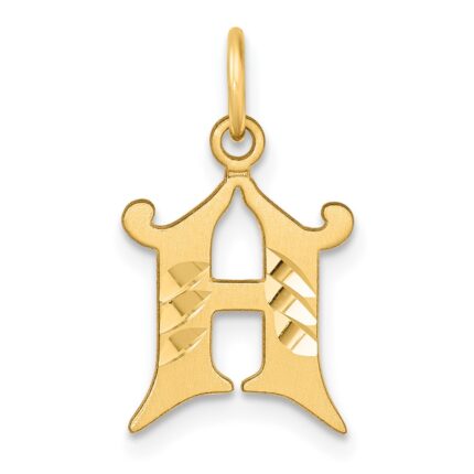 14K Diamond-cut Letter H Initial Charm