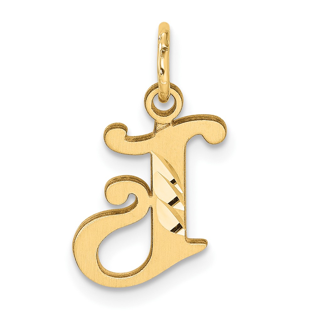 C4833J.jpg 14K Diamond-cut Letter J Initial Charm - Image 1
