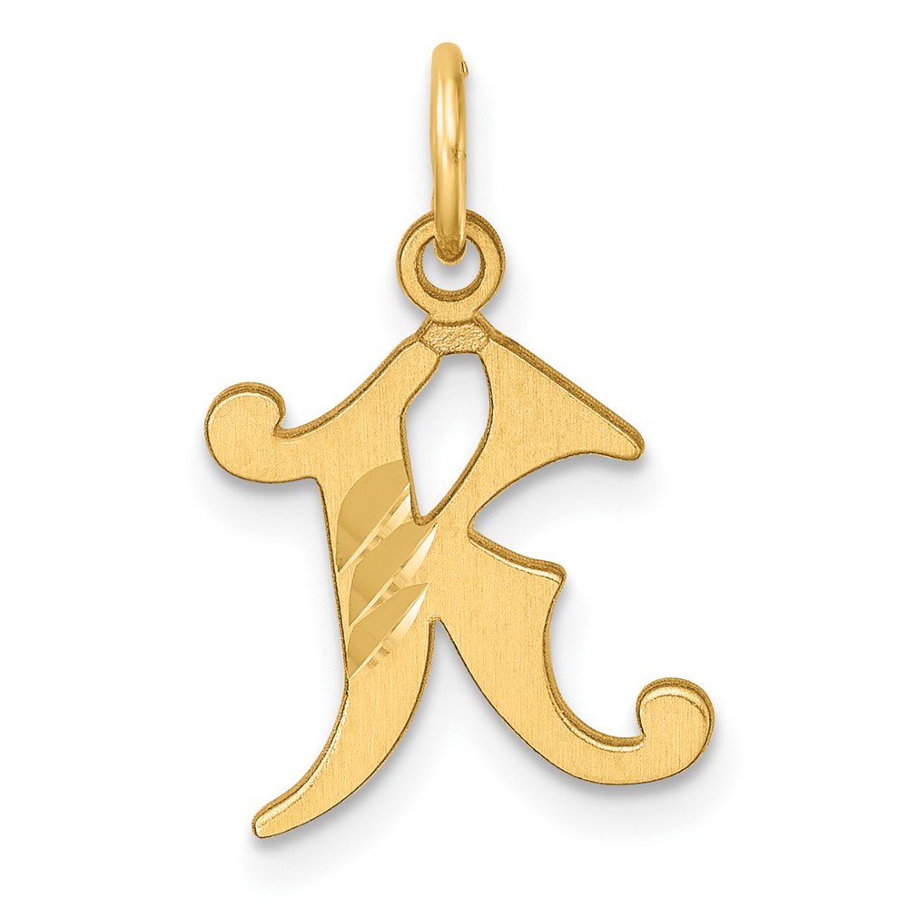 C4833K.jpg 14K Diamond-cut Letter K Initial Charm - Image 1