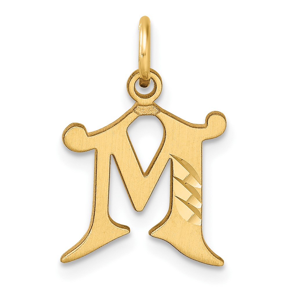 C4833M.jpg 14K Diamond-cut Letter M Initial Charm - Image 1