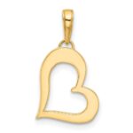 14k and White Rhodium Diamond-cut Heart Pendant - Image 3