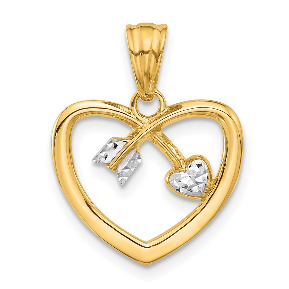 C4852.jpg 14K with White Rhodium Diamond-cut Heart Arrow Pendant - Image 1