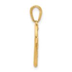 14k and White Rhodium Diamond-cut Mother and Child Hands in Heart Pendant - Image 2