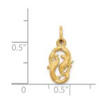 14k Satin Diamond-cut Pisces Zodiac Charm - Image 3