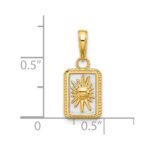 14K and White Rhodium Sun in Frame Pendant - Image 4