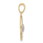 14K and White Rhodium Diamond-cut Sun Pendant - Image 2