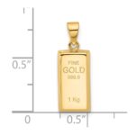 14K Polished FINE GOLD Bar Pendant - Image 4