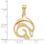 14K Polished Cut Out Dolphin Pendant - Image 4