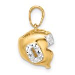 14k and White Rhodium Diamond-cut Wrestling Helmet Pendant - Image 2