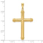 14K Polished and Diamond-cut Cross Pendant - Image 5
