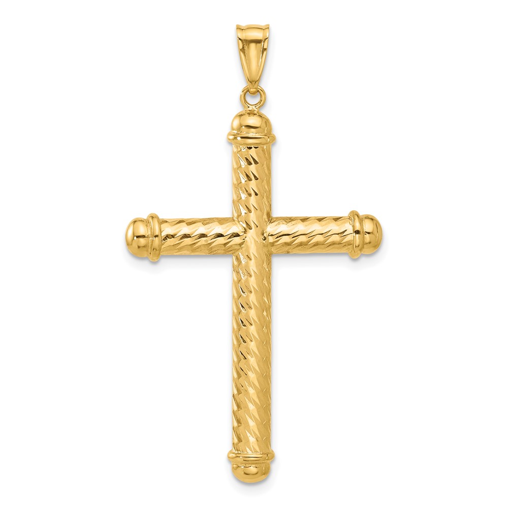 C4936.jpg 14K Polished and Diamond-cut Cross Pendant - Image 1