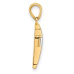 14K Two-tone Polished Cross Pendant - Image 2