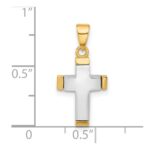 14K Two-tone Polished Cross Pendant - Image 4