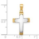 14K Two-tone Polished Cross Pendant - Image 4